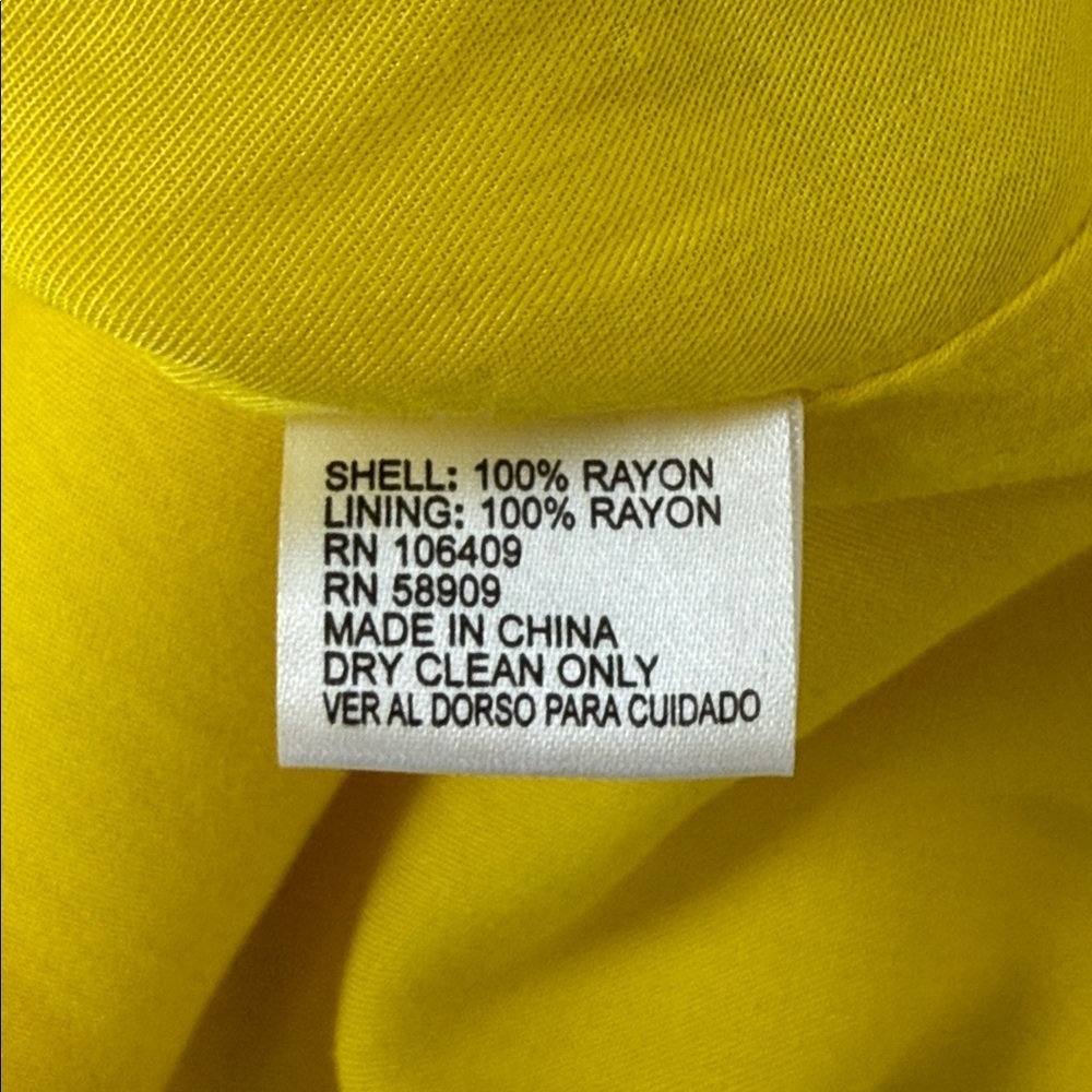 Gianni Bini Dandy Yellow Floral Dress Ruffle Flare Sleeves Women's Large - Picture 8 of 10